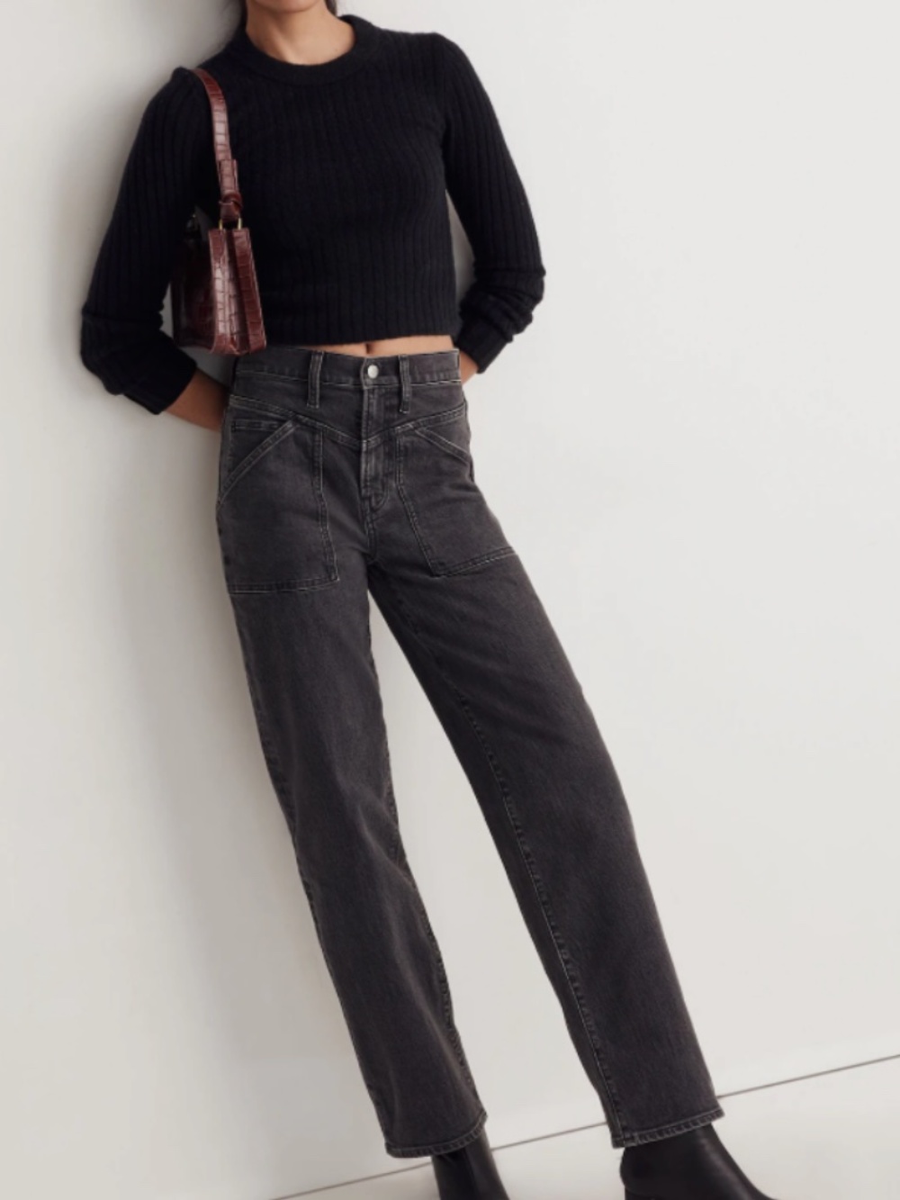 Madewell Perfect Vintage Wide-Leg Jeans Windhaven Wash Women’s 30 | Patch Pocket